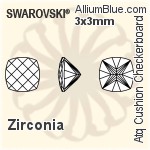 スワロフスキー Zirconia Antique Cushion Checkerboard カット (SGACCC) 5x5mm - Zirconia