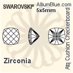 スワロフスキー Zirconia Antique Cushion Checkerboard カット (SGACCC) 6x6mm - Zirconia