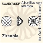 施华洛世奇 Zirconia Antique Cushion Checkerboard 切工 (SGACCC) 4x4mm - Zirconia