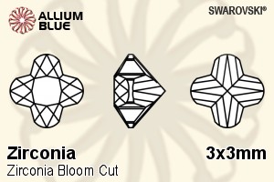 SWAROVSKI GEMS Cubic Zirconia Freeform Bloom White 3.00x3.00MM normal +/- FQ 0.100