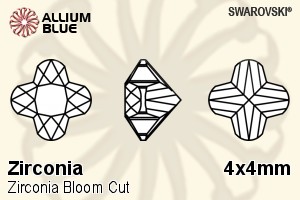 SWAROVSKI GEMS Cubic Zirconia Freeform Bloom White 4.00x4.00MM normal +/- FQ 0.080