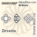 スワロフスキー Zirconia Bloom カット (SGBLMC) 3x3mm - Zirconia