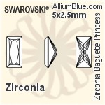 施華洛世奇 Zirconia 長方 Princess 純潔Brilliance 切工 (SGBPPBC) 6x3mm - Zirconia