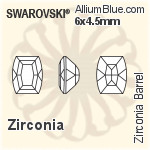 スワロフスキー Zirconia Barrel カット (SGBRL) 4x3mm - Zirconia