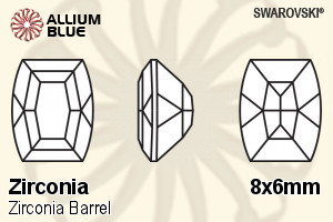 SWAROVSKI GEMS Cubic Zirconia Freeform Barrel White 8.00x6.00MM normal +/- FQ 0.040