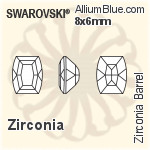 スワロフスキー Zirconia Barrel カット (SGBRL) 6x4.5mm - Zirconia