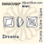 スワロフスキー Zirconia Bizarre Square カット (SGBZSQ) 5mm - Zirconia