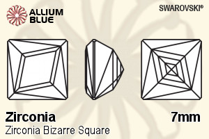 SWAROVSKI GEMS Cubic Zirconia Square Bizquare Yellow-White (VB) 7.00MM normal +/- FQ 0.035