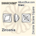 スワロフスキー Zirconia Bizarre Square カット (SGBZSQ) 6mm - Zirconia