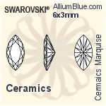 スワロフスキー セラミックス Marquise カラー Brilliance カット (SGCMCBC) 3x1.5mm - セラミックス