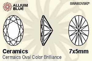 SWAROVSKI GEMS Swarovski Ceramics Oval Colored Brilliance Sunrise Yellow 7.00x5.00MM normal +/- FQ 0.040