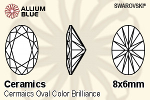 SWAROVSKI GEMS Swarovski Ceramics Oval Colored Brilliance Sunrise Yellow 8.00x6.00MM normal +/- FQ 0.040