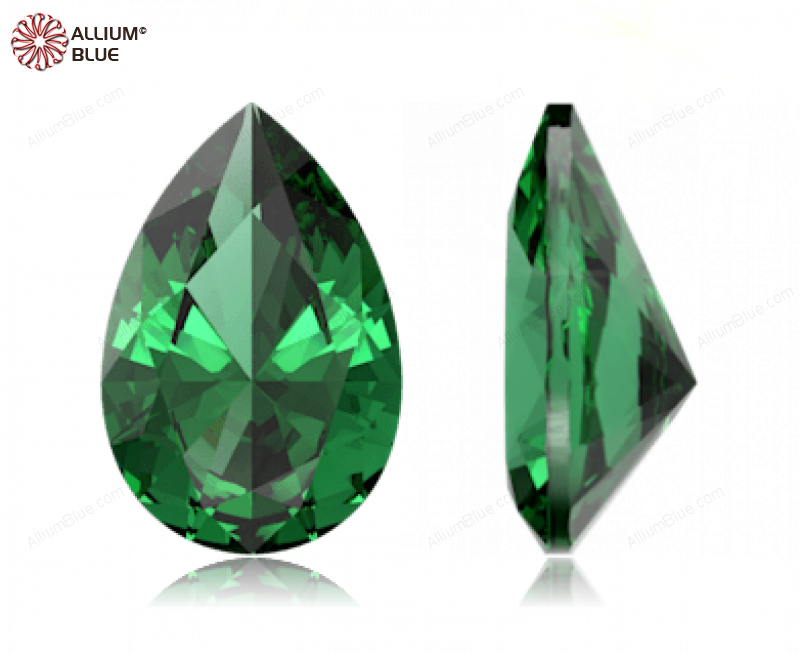SWAROVSKI GEMS Swarovski Ceramics Pear Colored Brilliance Emerald Green 8.00x5.00MM normal +/- FQ 0.040