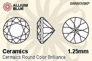 SWAROVSKI GEMS Swarovski Ceramics Round Colored Brilliance Dusty Morganite 1.25MM normal +/- FQ 1.000