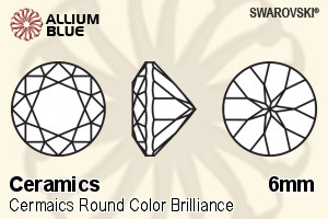 スワロフスキー セラミックス ラウンド カラー Brilliance カット (SGCRDCBC) 6mm - セラミックス