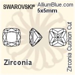 施華洛世奇 Zirconia Cushion Princess 切工 (SGCUSC) 6x6mm - Zirconia