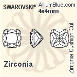 施華洛世奇 Zirconia Cushion Princess 切工 (SGCUSC) 8x8mm - Zirconia