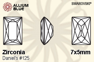 SWAROVSKI GEMS Cubic Zirconia Baguette 125 CUT DSW White 7.00x5.00MM normal +/- FQ 0.040