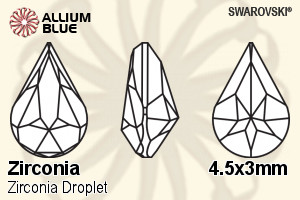 SWAROVSKI GEMS Cubic Zirconia Pear Droplet White 4.50x3.00MM normal +/- FQ 0.080