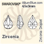 スワロフスキー Zirconia Droplet カット (SGDPLT) 6x4mm - Zirconia