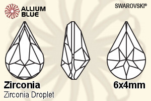 SWAROVSKI GEMS Cubic Zirconia Pear Droplet White 6.00x4.00MM normal +/- FQ 0.070