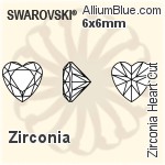 スワロフスキー Zirconia Heart カット (SGHRTC) 4x4mm - Zirconia