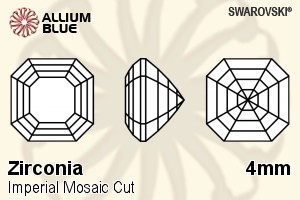 スワロフスキー Zirconia Octagon Imperial Mosaic カット (SGIPMC) 4mm - Zirconia
