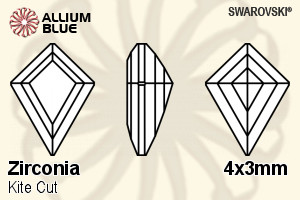 SWAROVSKI GEMS Cubic Zirconia Freeform Kite Step White 4.00x3.00MM normal +/- FQ 0.100
