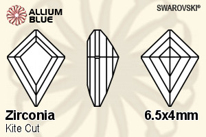 SWAROVSKI GEMS Cubic Zirconia Freeform Kite Step White 6.50x4.00MM normal +/- FQ 0.040