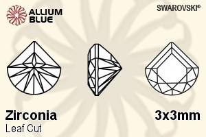 スワロフスキー Zirconia Leaf カット (SGLEFC) 3x3mm - Zirconia