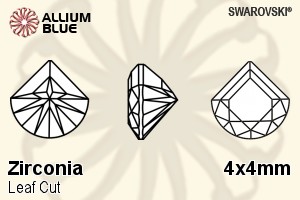 スワロフスキー Zirconia Leaf カット (SGLEFC) 4x4mm - Zirconia