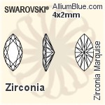施华洛世奇XILION施亮钻石形尖底石 (1028) PP2 - 透明白色 白金水银底
