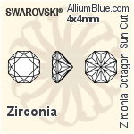 施華洛世奇 Zirconia Octagon Sun 切工 (SGOSUN) 8x8mm - Zirconia