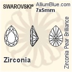 スワロフスキー Zirconia Pear Pure Brilliance カット (SGPDPBC) 4x3mm - Zirconia
