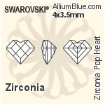 スワロフスキー Zirconia Pop Heart カット (SGPHRT) 6x5.2mm - Zirconia