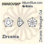 スワロフスキー Zirconia Pentagon Star カット (SGPTGC) 3x3mm - Zirconia