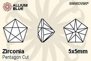 SWAROVSKI GEMS Cubic Zirconia Pentagon Star Rubellite-White (VB) 5.00x5.00MM normal +/- FQ 0.080