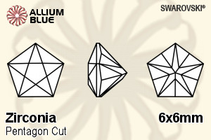 SWAROVSKI GEMS Cubic Zirconia Pentagon Star Rubellite-White (VB) 6.00x6.00MM normal +/- FQ 0.060