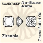 スワロフスキー Zirconia Radiant カット (SGRADT) 6x6mm - Zirconia