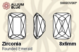 SWAROVSKI GEMS Cubic Zirconia Emerald Round White 8.00x6.00MM normal +/- FQ 0.040