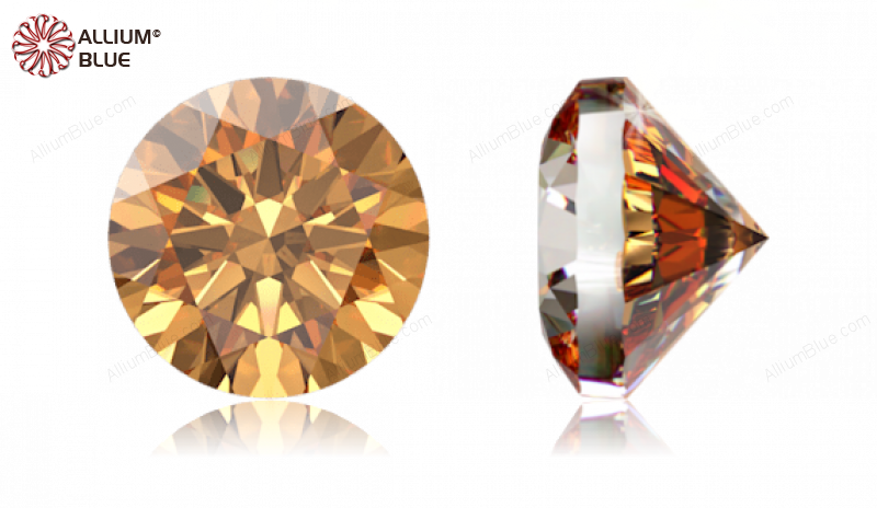 SWAROVSKI GEMS Cubic Zirconia Round Pure Brilliance Amber 1.90MM normal +/- FQ 1.000