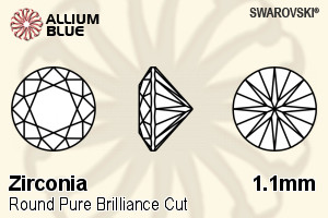 SWAROVSKI GEMS Cubic Zirconia Round Pure Brilliance Orangy Yellow 1.10MM normal +/- FQ 1.000