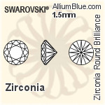 施華洛世奇XILION施亮鑽石形尖底石 (1028) PP8 - 透明白色 白金水銀底
