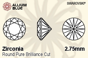 SWAROVSKI GEMS Cubic Zirconia Round Pure Brilliance White 2.75MM normal +/- FQ 0.200