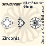 スワロフスキー Zirconia ラウンド Pure Brilliance カット (SGRPBC) 4.5mm - Zirconia