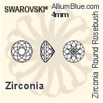 スワロフスキー Zirconia ラウンド Rosebush カット (SGRRBC) 7mm - Zirconia