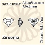 施华洛世奇 Zirconia Side View 切工 (SGSDVC) 6.25x5mm - Zirconia