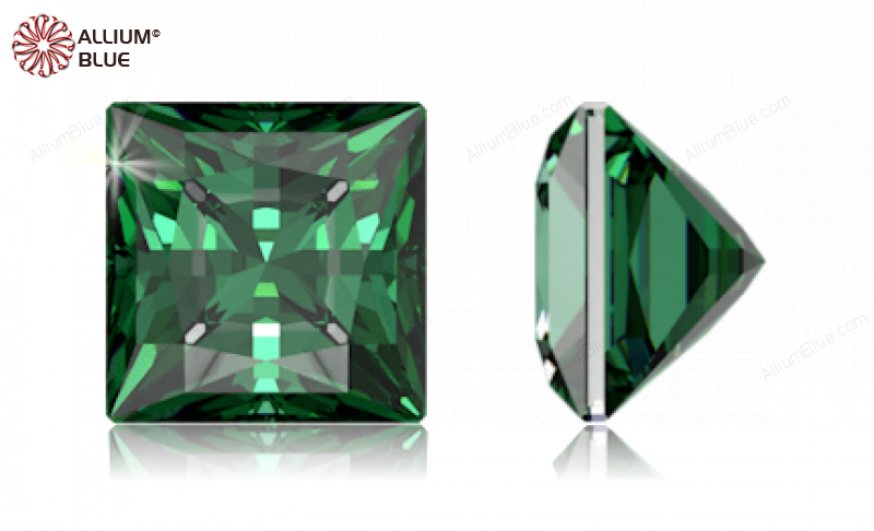 SWAROVSKI GEMS Cubic Zirconia Square Princess PB Green 1.50MM normal +/- FQ 0.200