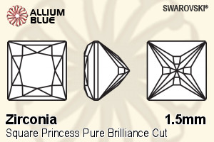 SWAROVSKI GEMS Cubic Zirconia Square Princess PB Caramel 1.50MM normal +/- FQ 0.200