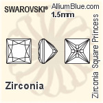 施華洛世奇 Zirconia 正方形 Princess 純潔Brilliance 切工 (SGSPPBC) 5mm - Zirconia